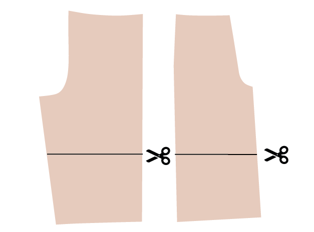 Diagram: Lengthening pants in a sewing pattern